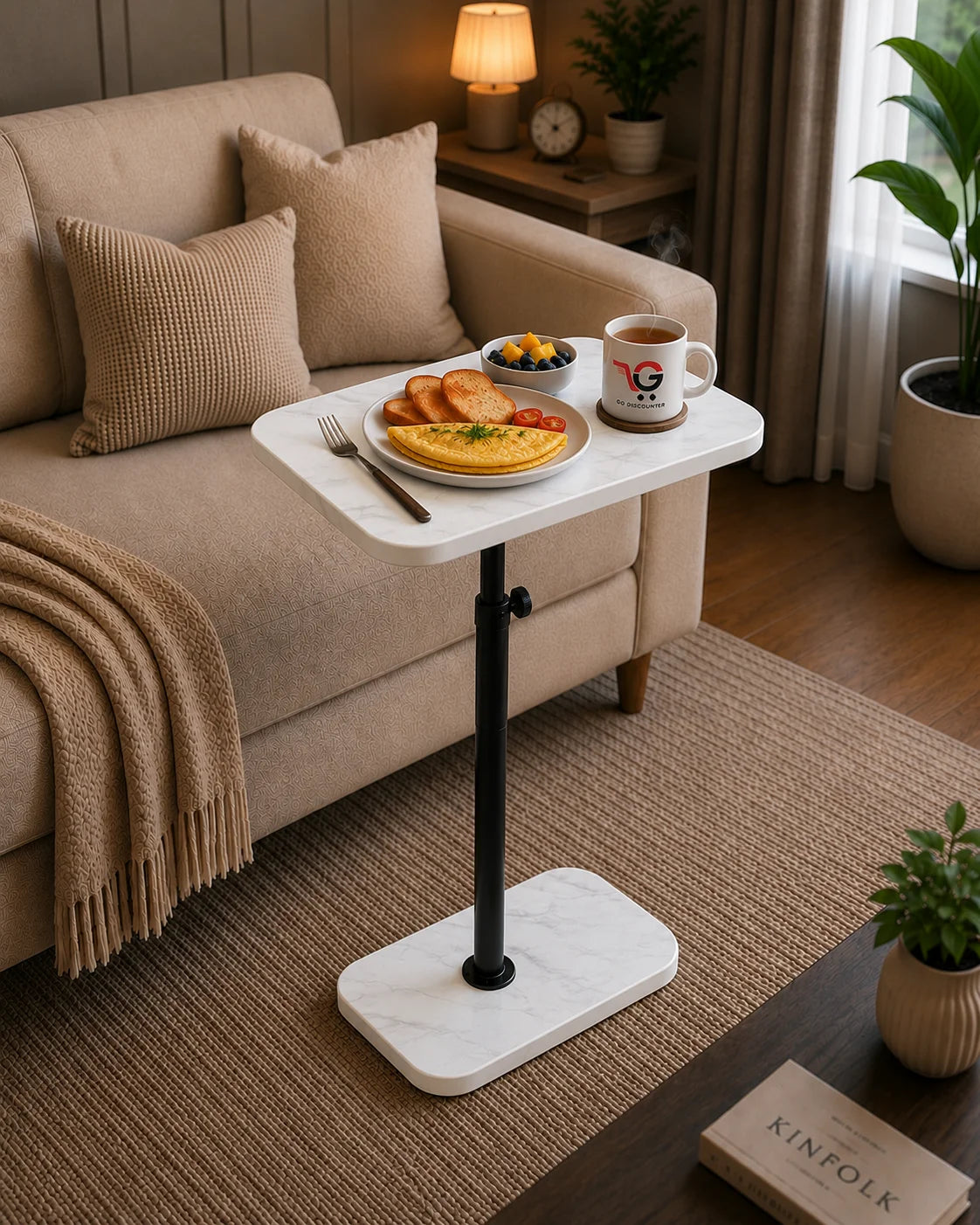 C Shape Adjustable Side Table